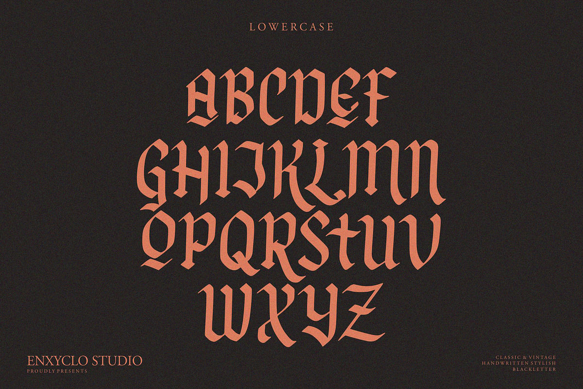 NCL Fegakines - Stylish Blackletter, a Blackletter Font by Enxyclo Studio (Photo 11 of 15)