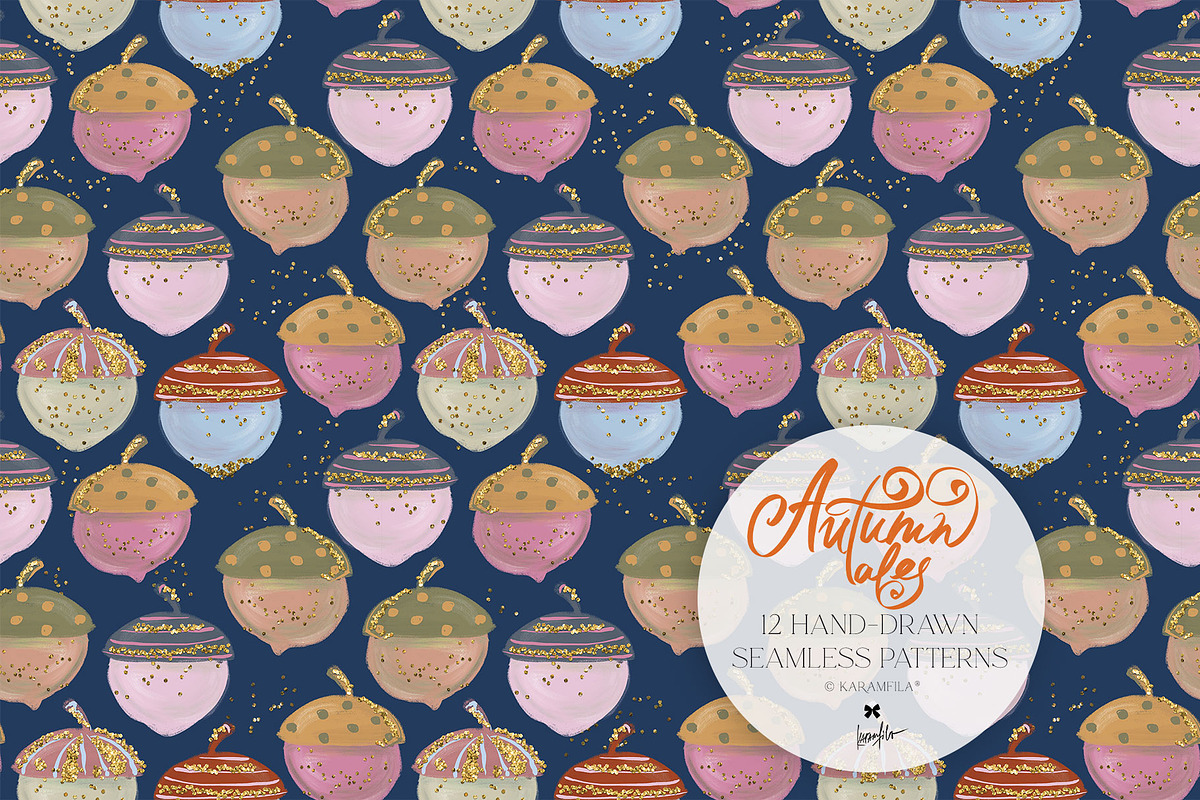 Fall Woodland Clipart & Patterns Kit, a Seasonal Illustration by KaramfilaS (Photo 14 of 25)
