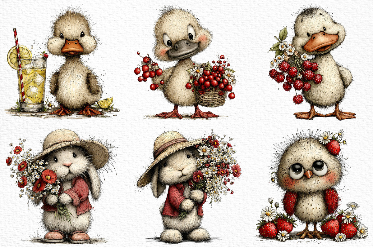 Whimsical Summer Animals Clipart, an Illustration by Craft Nest (Photo 2 of 11)
