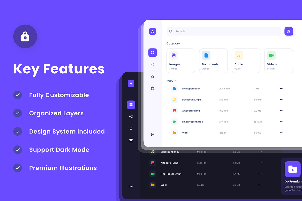 Alpha Drive Cloud Storage Website UI, an UI Kit Template by Product Experience (Photo 2 of 6)