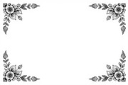Flower Silhouette Frame Bundle, an Illustration by Creativeshirt (Thumbnail 6 of 9)