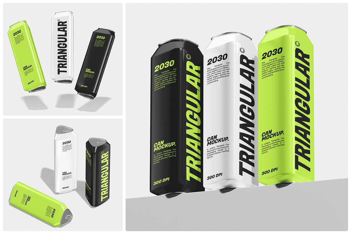 Triangular Can Mockup, a Product Mockup by Unerispace (Photo 1 of 5)