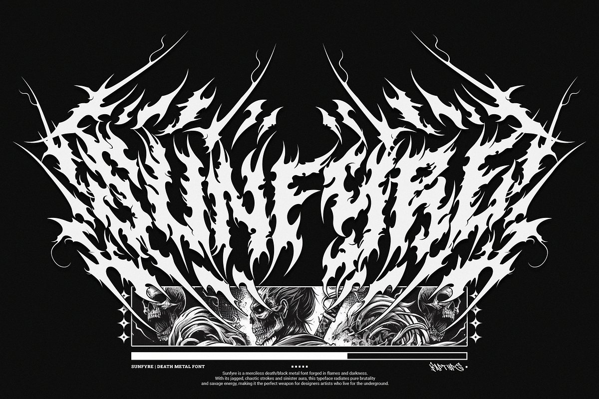 Sunfyre | Brutal Black Metal Font, a Blackletter Font by Ardana Creative (Photo 1 of 11)