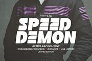 Speed Demon - Bold Retro Racing Type, a Sans Serif Font by Rillatype (Thumbnail 1 of 13)