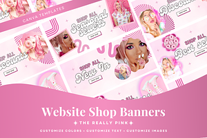 Bright Pink Shopify Website Banners