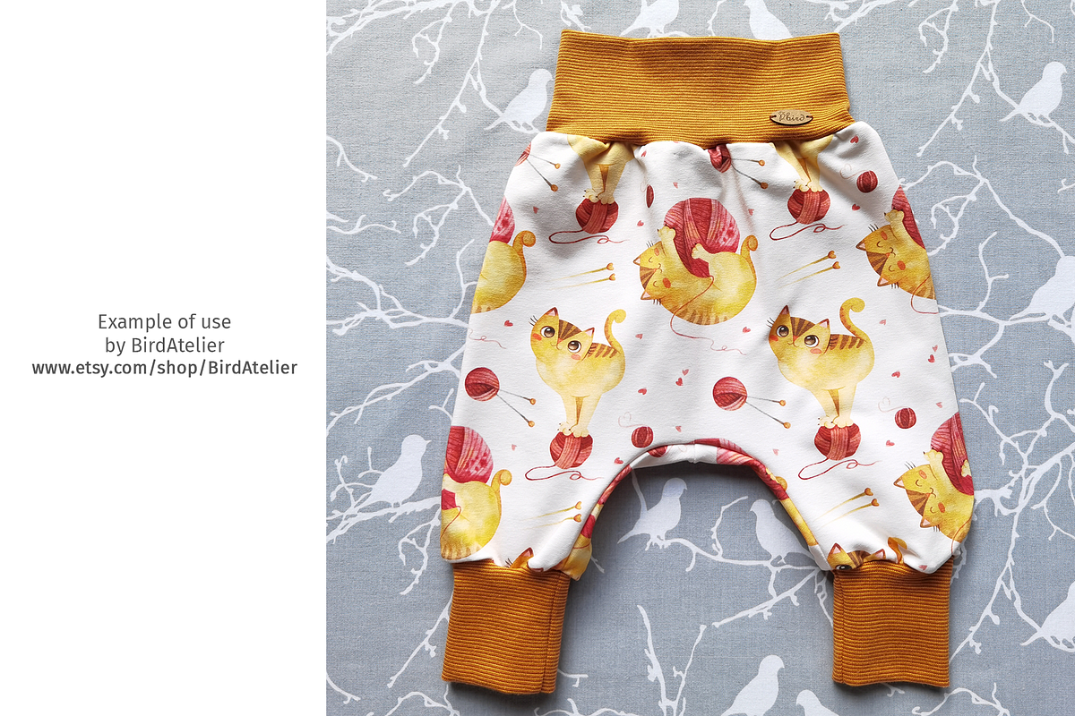 Cute cats, Knitwear seamless pattern, a Pattern Graphic by Valin Malin (Photo 5 of 14)