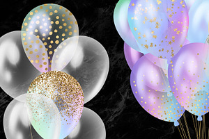 Iridescent Rainbow Balloons Clipart