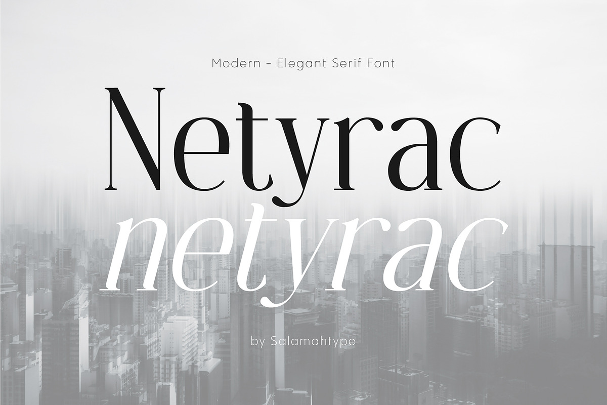 Netyrac – Elegant Font, a Serif Font by Salamahtype (Photo 1 of 8)
