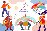 Jazz band modern characters, a Person Illustration by PixelAesthetic (Thumbnail 4 of 6)
