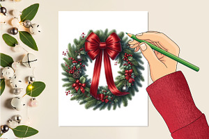 Christmas Wreath PNG Clipart Bundle