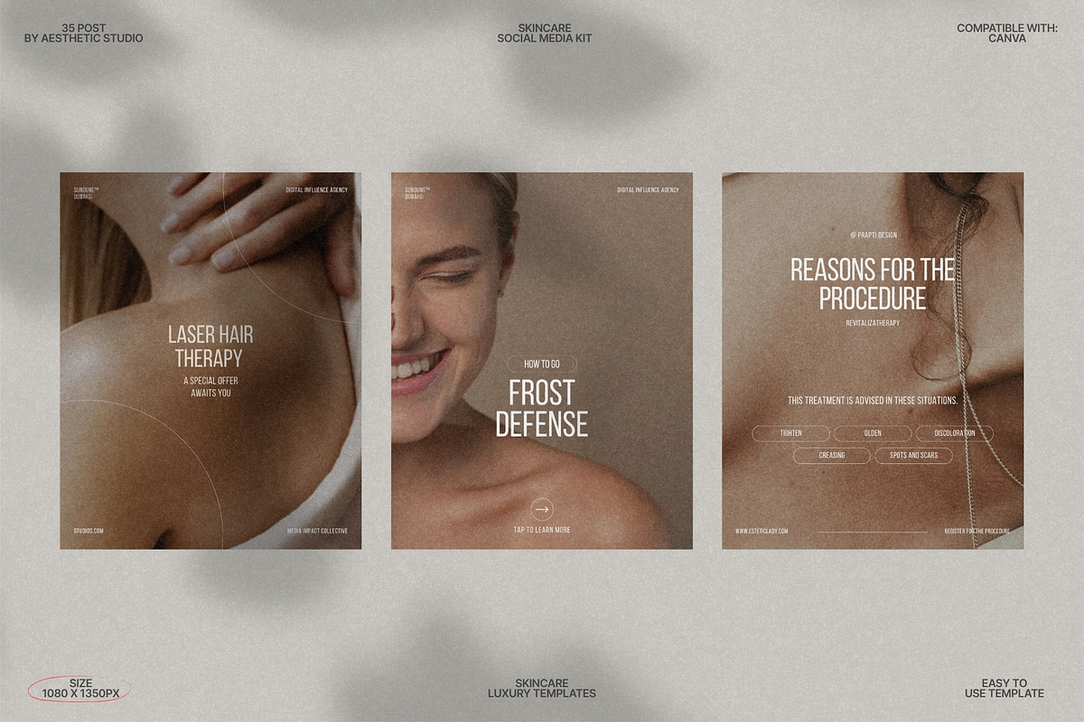 Skincare Post Templates in Canva preview 7