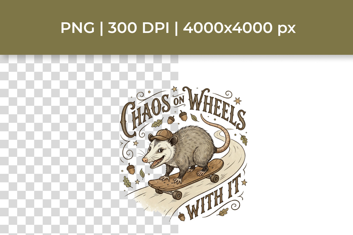 Funny Opossum T Shirt Designs, an Animal Illustration by InkyQueenArt (Photo 4 of 6)