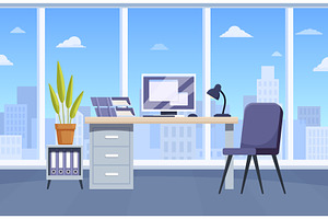 Office interior. Individual, an Object Illustration by Valerie Bodnar