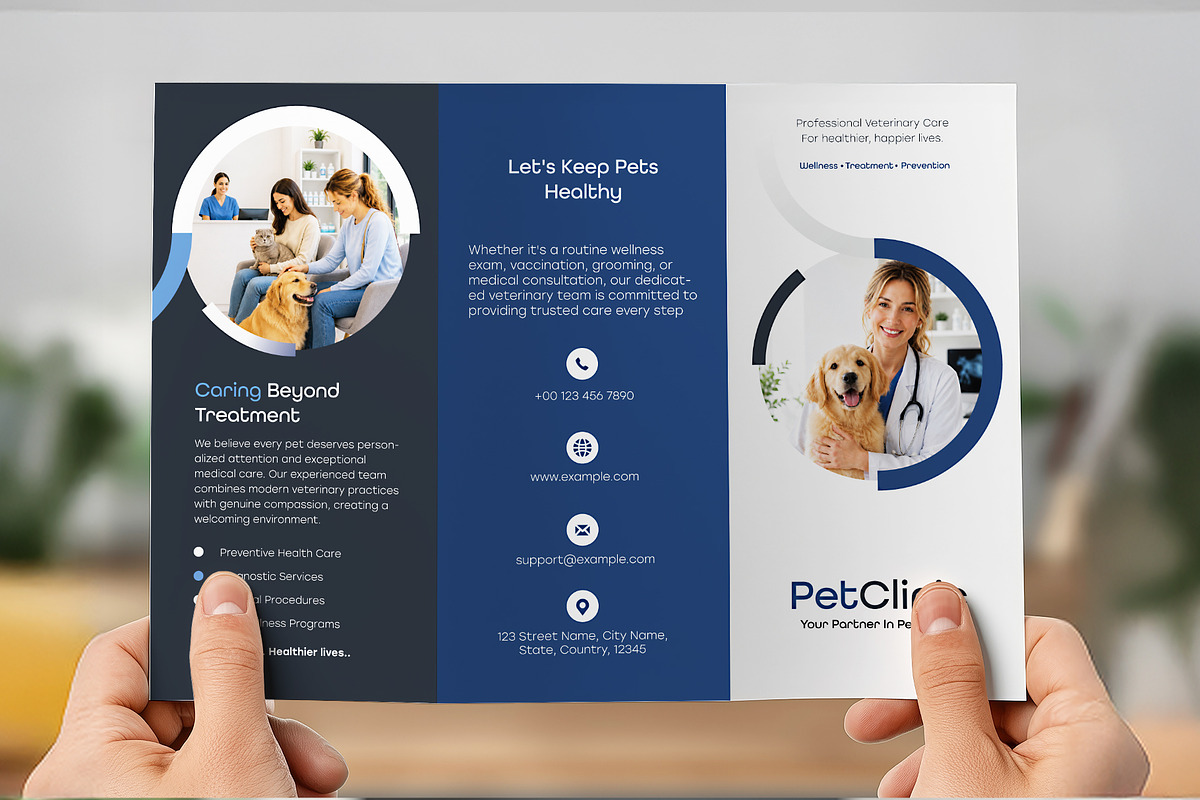 Veterinary Clinic Trifold Brochure, a Brochure Template by WheelieMonkey (Photo 2 of 3)