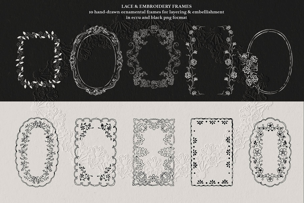 Lace Heirloom: Frames & Overlays, an Object Graphic by MayBay Studio (Photo 6 of 8)