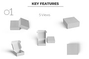 Front Tuck Square Mailing Box Mockup, a Packaging Mockup by Sheikhadesign (Thumbnail 2 of 10)