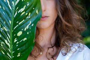 Natural Woman Portrait with Tropical, a Person Photo by HiLine