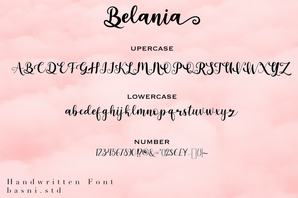 Belania a Handwritten Font, a Script Font by Basnistudio (Photo 5 of 5)