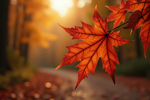 Golden autumn sunlight illuminates, a Background Photo by Artonix