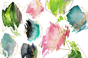 SPRING 63 PNG! WATERCOLOR BLOBS+GOLD, a Texture Graphic by holaholga (Thumbnail 3 of 6)