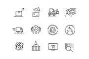 Shipping Icons Set, a Transportation Illustration by Tettygreen (Thumbnail 2 of 3)