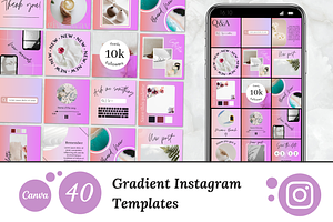 Instagram Template/Gradient Posts, a Social Media Template by PittaFinePrint