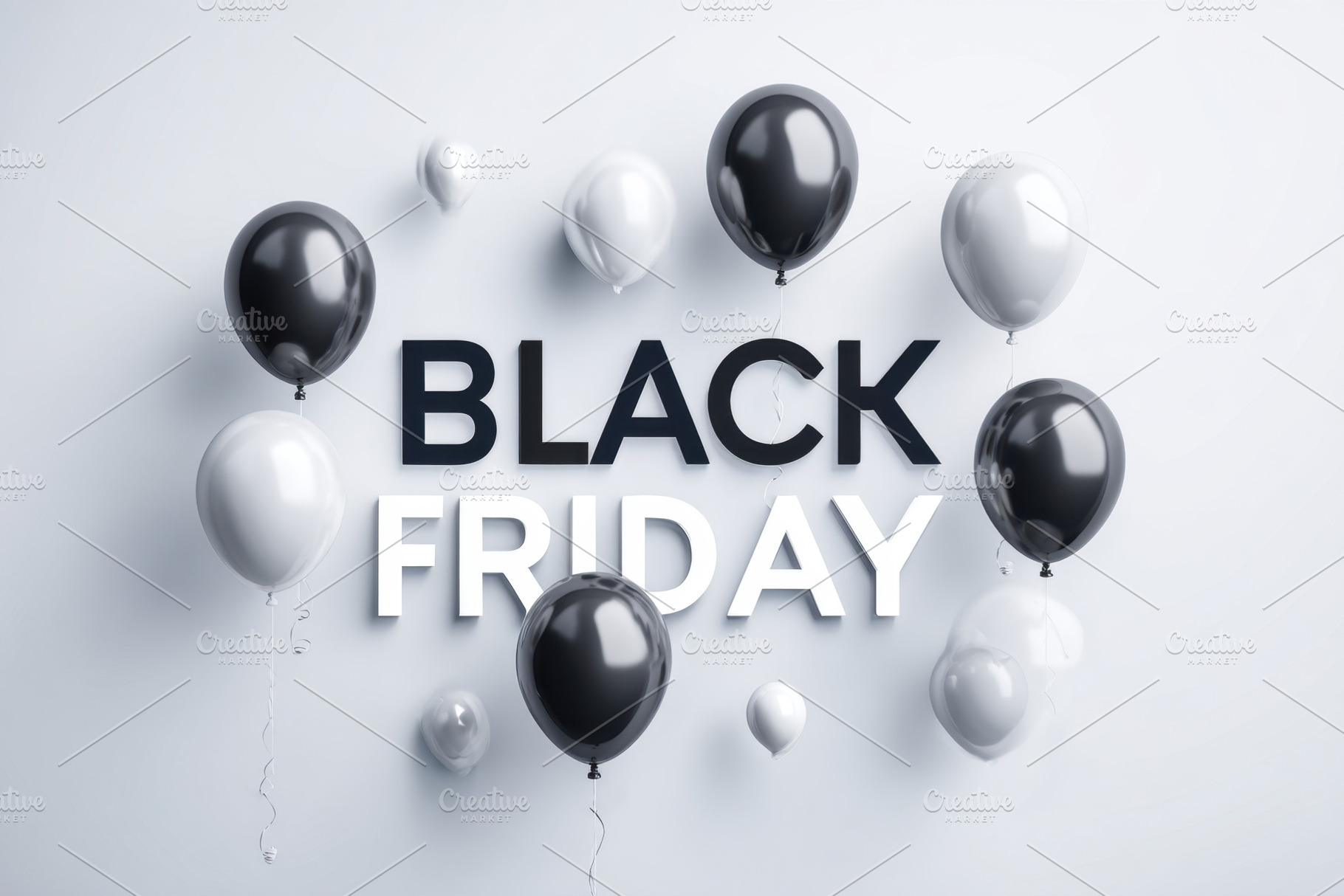 Black Friday banner with balloons, a Background Photo by AlyaAnd