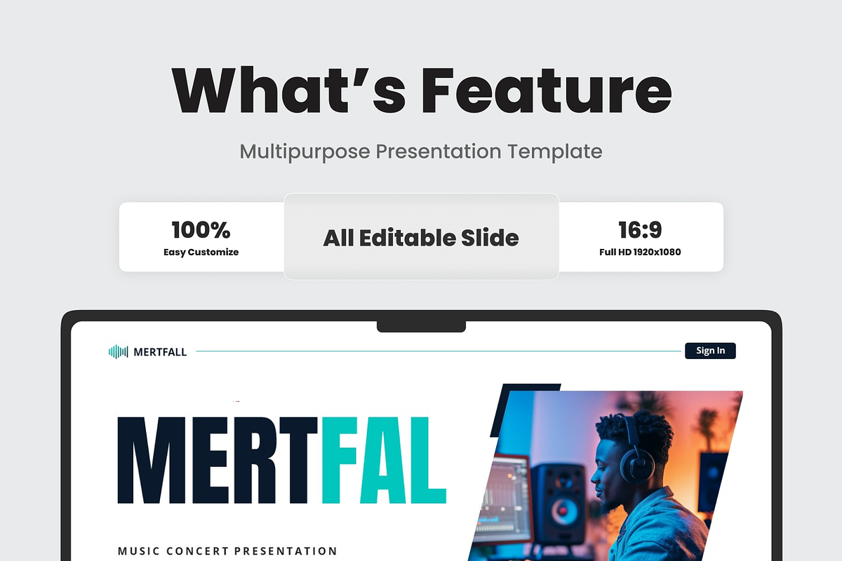Mertfall - Concert Music Powerpoint, a Presentation Template by SquidPixey (Photo 2 of 6)