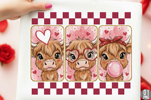 Cute Cow Valentine Png, Highland Cow, an Illustration by Designking