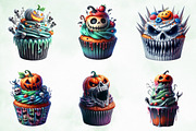 Scary Halloween Cupcake Clipart Png, an Illustration by Creative Art (Thumbnail 2 of 4)