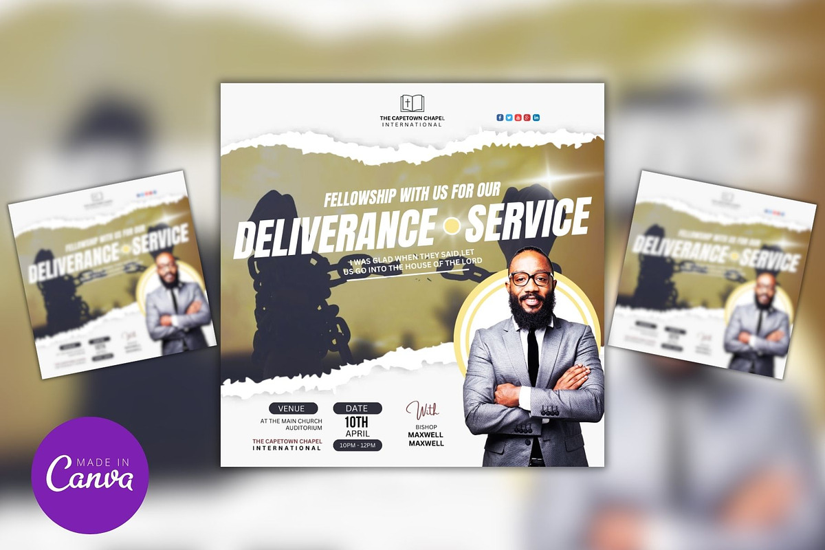 Deliverance Service Instagram Post, a Social Media Template by Mishek Munene (Photo 2 of 4)