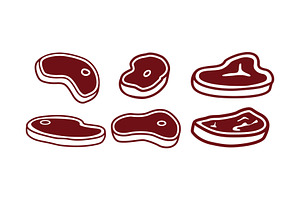Meat Beef Icon Set, a Food Illustration by Atlantis X Nurman Arbai