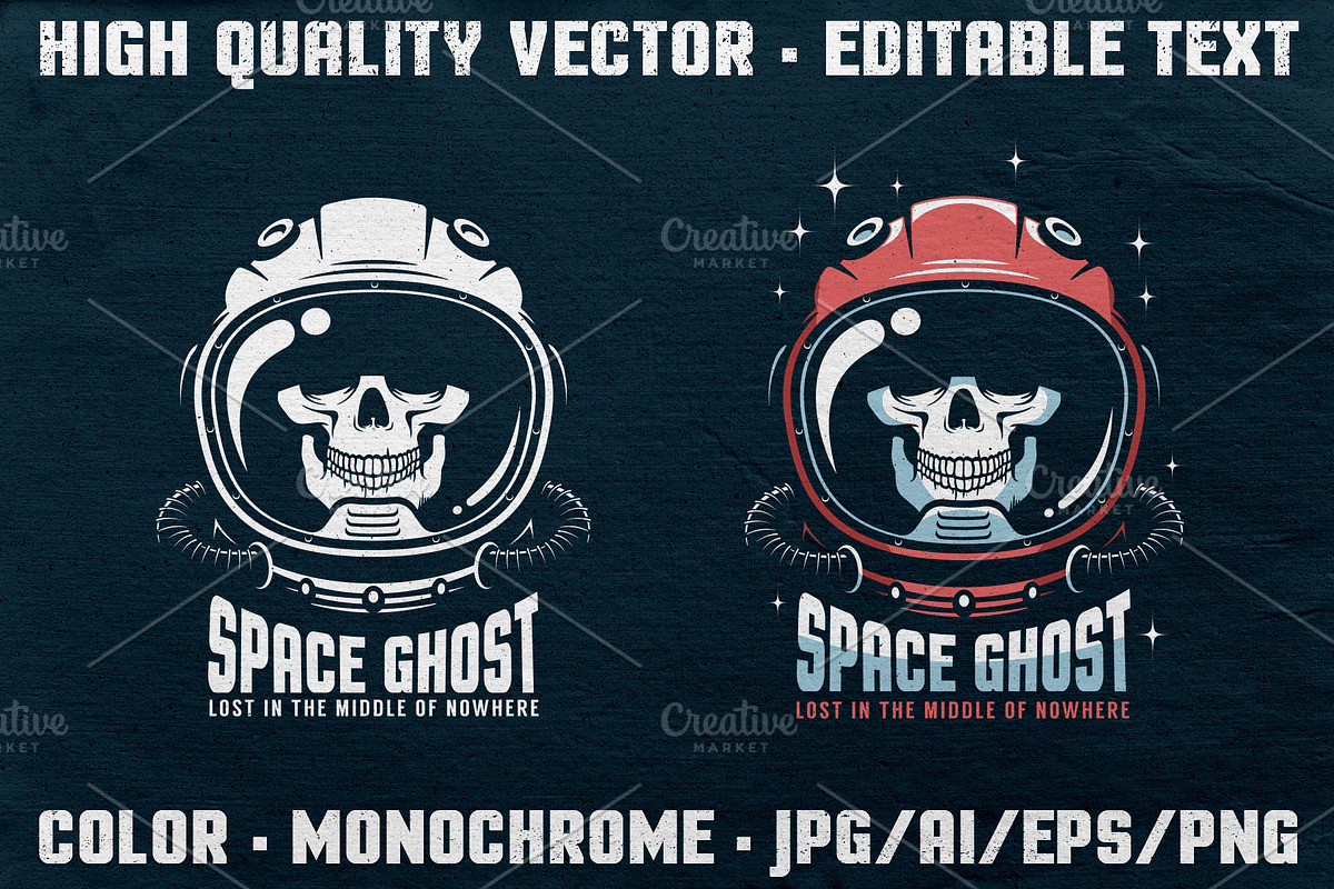 Space Ghost Astronaut Skull, a Branding & Logo Template by Agor2012 shop (Photo 1 of 7)