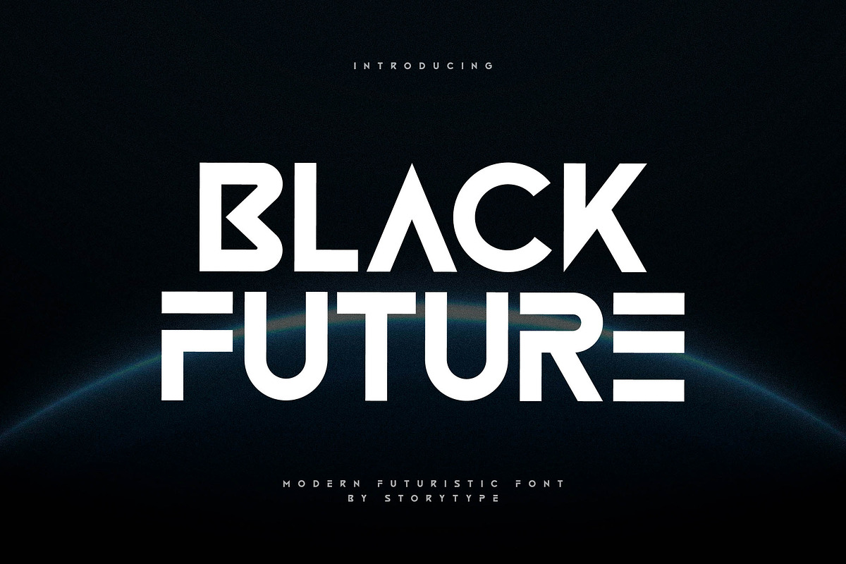 Black Future Modern Futuristic Font, a Serif Font by Storytype Studio (Photo 1 of 15)