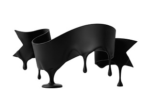 black banner, transparent background