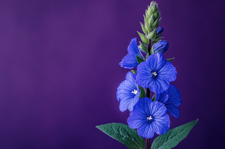 Vibrant Blue Flowers on Purple Backg, a Background Photo by Pixeness