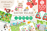 Easter village games and activities, an Education Illustration by Lexi Claus (Thumbnail 1 of 15)