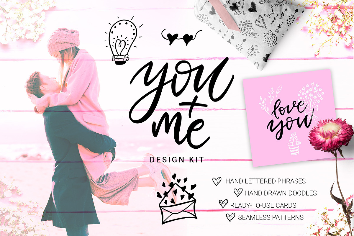 You + Me: hand drawn design kit, an Object Graphic by Gray Cat Graphics (Photo 2 of 21)