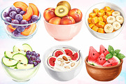 Watercolor Healthy Fruit Bowls PNG, an Illustration by Canvas Craft (Thumbnail 3 of 5)