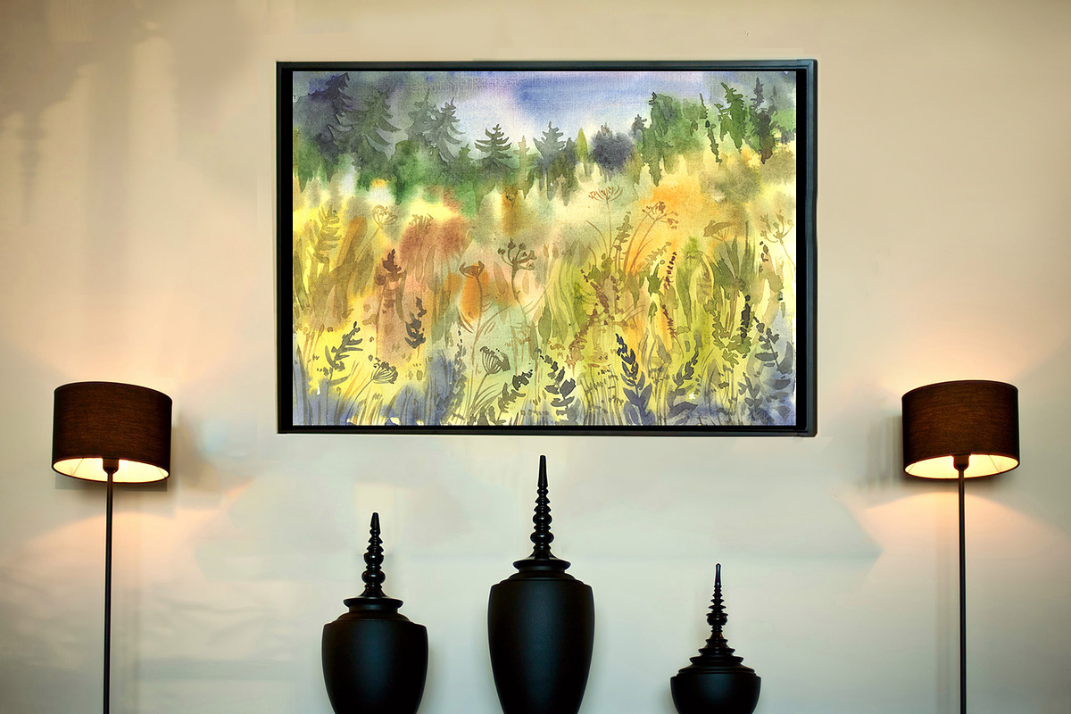 Watercolor mountain landscapes., a Decorative Illustration by Mehendra Art (Photo 6 of 12)