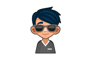 Cute Young Man With Glasses Avatar