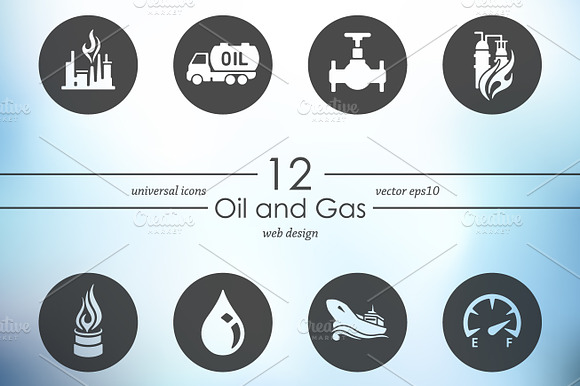 Set Of Oil And Gas Icons