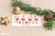 Happy Santa Claus. Christmas clipart, a Decorative Illustration by UlitkaStudio (Thumbnail 5 of 10)