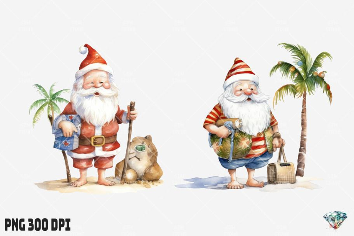 Summer Christmas Santa Claus, an Illustration by Gemstone (Photo 7 of 12)