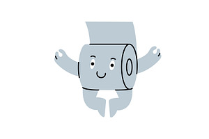 A humorous toilet paper character, an Object Illustration by GraphiShop