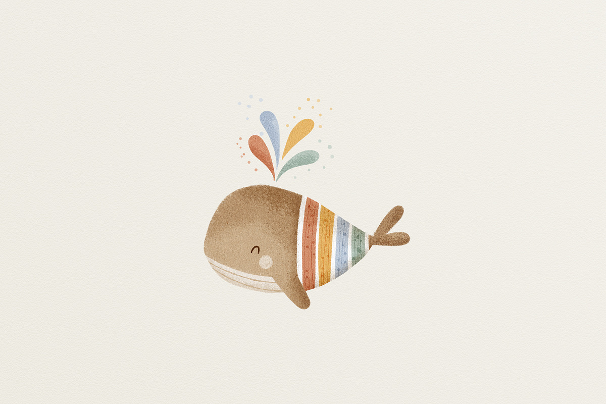 Rainbow Whales design