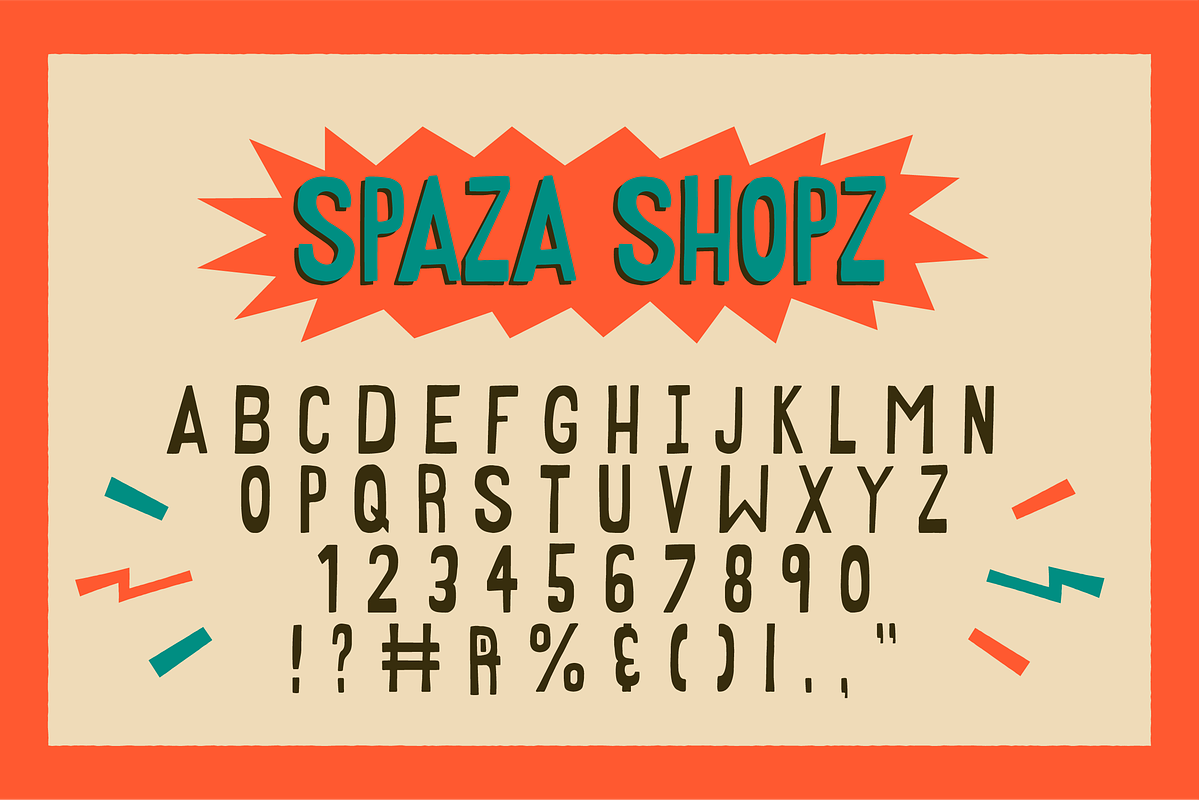 SPAZA SHOPZ - Display font, a Sans Serif Font by Liam MacSweeney's (Photo 3 of 6)
