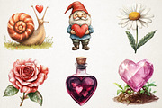 Enchanted Love Garden Clipart Collec, an Illustration by RobertsArt (Thumbnail 7 of 7)