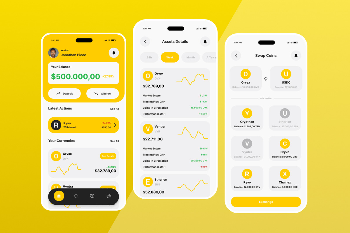 CRYPTON Secure Web3 Crypto Wallet UI, an App Template by productype1 (Photo 2 of 5)