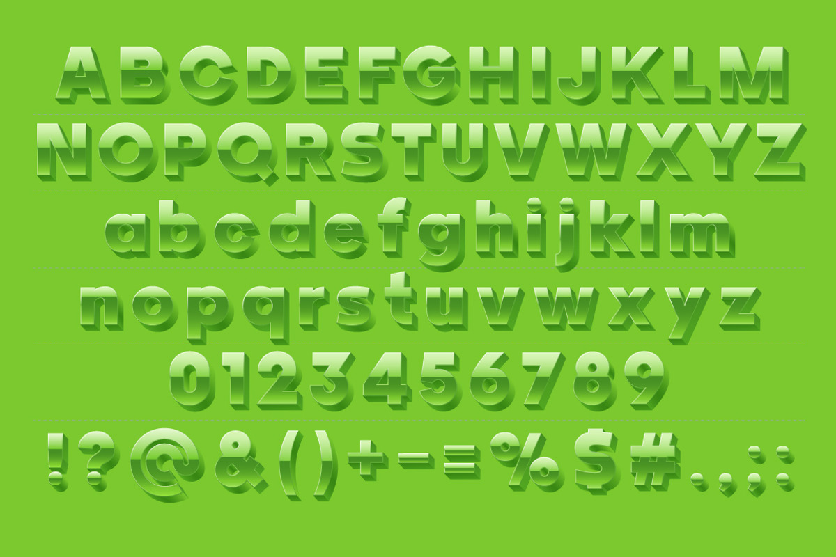 Vector alphabet of simple 3d letters, an Object Graphic by popskraft (Photo 2 of 8)